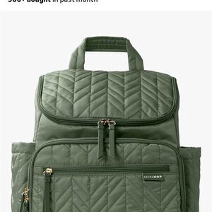 Skip Hop Quilted Sage Green Diaper Bag Backpack